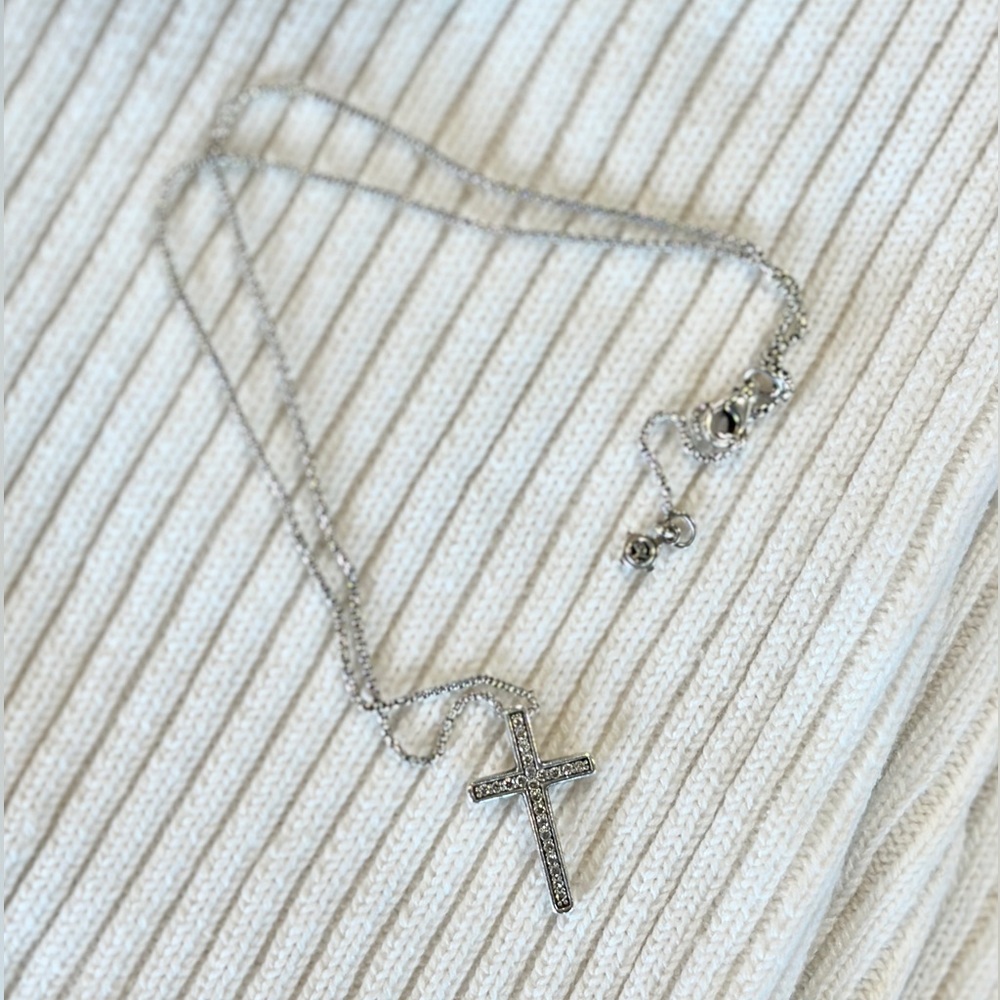 David Yurman Diamond Cross Pendant Necklace